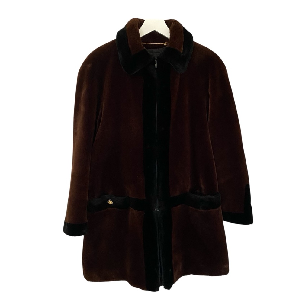 ST. JOHN Coat Collection by Marie Gray Made in Italy Faux Fur Size Small